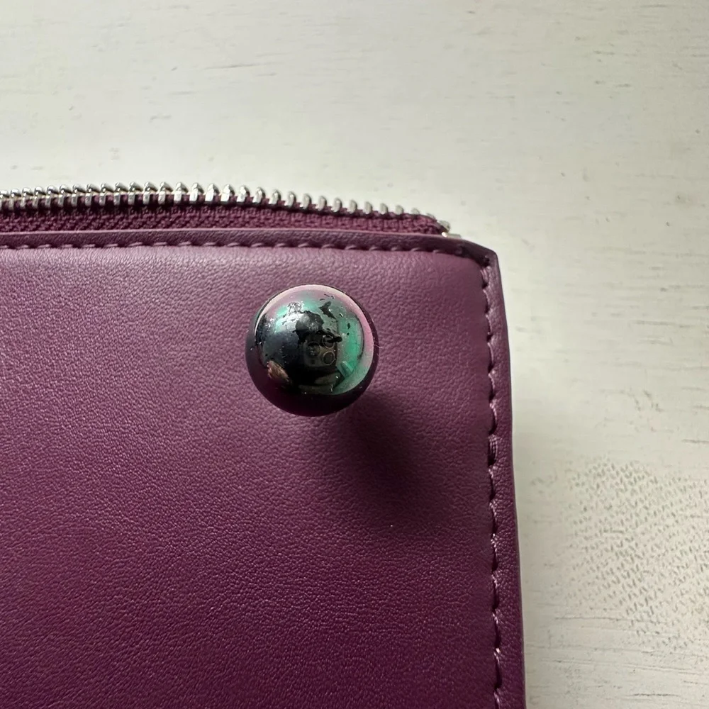 White House Black Market Real Suede Faux Leather Clutch Bright Purple BNWT - Picture 8 of 10